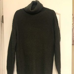 Green oversized turtle neck